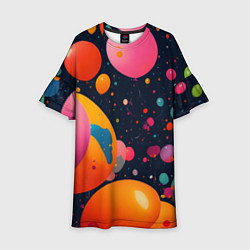 Платье клеш для девочки Море шаров, цвет: 3D-принт