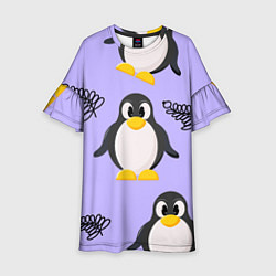 Детское платье Пингвин и веточка