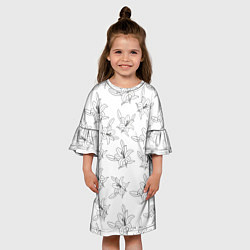 Платье клеш для девочки Лилия цветочный паттерн, цвет: 3D-принт — фото 2