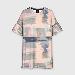 Платье клеш для девочки Абстрактная пастель, цвет: 3D-принт