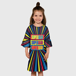 Платье клеш для девочки Супер плохой, цвет: 3D-принт — фото 2