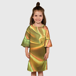 Платье клеш для девочки Золотой шёлк и отливы, цвет: 3D-принт — фото 2