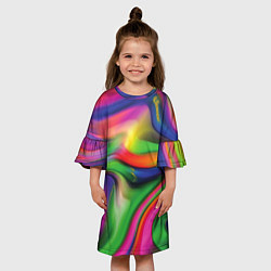 Платье клеш для девочки Bright colors, цвет: 3D-принт — фото 2