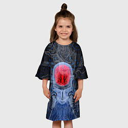 Платье клеш для девочки Квантовый мозг, цвет: 3D-принт — фото 2