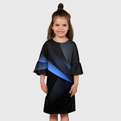 Платье клеш для девочки Black blue, цвет: 3D-принт — фото 2