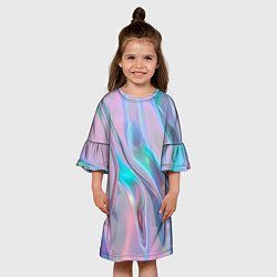 Платье клеш для девочки Атласный шёлк, цвет: 3D-принт — фото 2