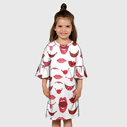 Платье клеш для девочки Сладкие губы, цвет: 3D-принт — фото 2