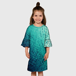 Платье клеш для девочки Градиент зеленый туман, цвет: 3D-принт — фото 2