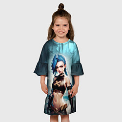 Платье клеш для девочки Jinx arcane League of legends, цвет: 3D-принт — фото 2