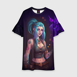 Платье клеш для девочки Jinx arcane League of Legends, цвет: 3D-принт