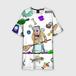 Платье клеш для девочки Дворничек, цвет: 3D-принт