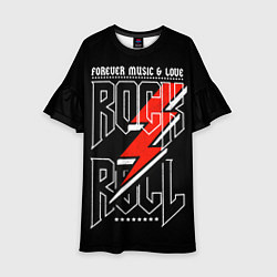 Платье клеш для девочки Rock and Roll Forever, цвет: 3D-принт