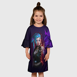 Платье клеш для девочки Jinx art arcane league of legends, цвет: 3D-принт — фото 2