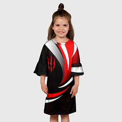 Платье клеш для девочки Ведьмак - спортивная униформа, цвет: 3D-принт — фото 2