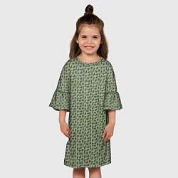 Платье клеш для девочки Brick game тетрис паттерн, цвет: 3D-принт — фото 2