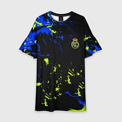 Платье клеш для девочки Реал Мадрид фк, цвет: 3D-принт