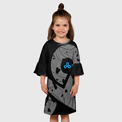 Платье клеш для девочки Форма Cloud 9 black, цвет: 3D-принт — фото 2