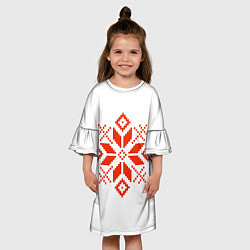 Платье клеш для девочки Удмуртский узор, цвет: 3D-принт — фото 2
