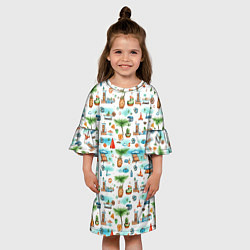 Платье клеш для девочки Летний микс, цвет: 3D-принт — фото 2