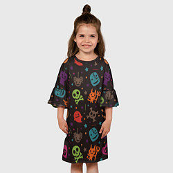 Платье клеш для девочки Весёлый хэллоуин, цвет: 3D-принт — фото 2