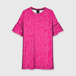 Платье клеш для девочки Очень розовый, цвет: 3D-принт