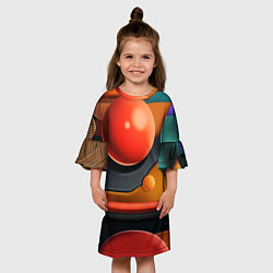 Платье клеш для девочки Геометрия фигур, цвет: 3D-принт — фото 2