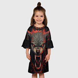 Платье клеш для девочки Серый волк, цвет: 3D-принт — фото 2
