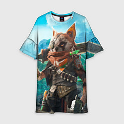 Платье клеш для девочки Biomutant, цвет: 3D-принт