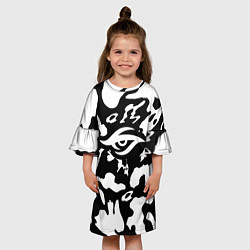 Платье клеш для девочки Форма Team Secret абстракт, цвет: 3D-принт — фото 2