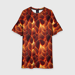 Платье клеш для девочки Огненная мозаичная текстура, цвет: 3D-принт