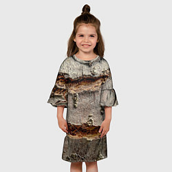 Платье клеш для девочки Деревянный разлом, цвет: 3D-принт — фото 2