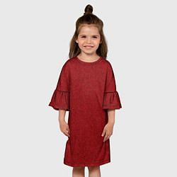 Платье клеш для девочки Текстура рябь кирпичный, цвет: 3D-принт — фото 2