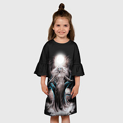 Платье клеш для девочки Наваждение славянский призрак, цвет: 3D-принт — фото 2