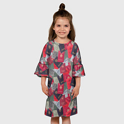 Платье клеш для девочки Документы Советского Союза, цвет: 3D-принт — фото 2