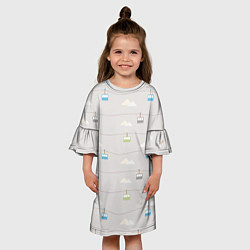 Платье клеш для девочки Фуникулёры, цвет: 3D-принт — фото 2