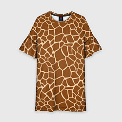 Платье клеш для девочки Пятнистая шкура жирафа, цвет: 3D-принт