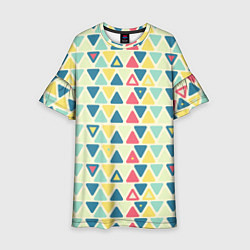 Платье клеш для девочки Треугольный орнамент, цвет: 3D-принт