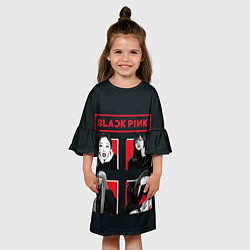 Платье клеш для девочки Blackpink retro girls, цвет: 3D-принт — фото 2