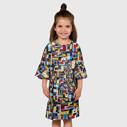 Платье клеш для девочки Живопись в стиле Мондриан, цвет: 3D-принт — фото 2