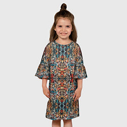 Платье клеш для девочки Каллиграфический паттерн, цвет: 3D-принт — фото 2