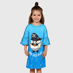 Платье клеш для девочки Chicken Gun: веселый цыпленок пират, цвет: 3D-принт — фото 2
