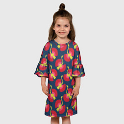 Платье клеш для девочки Тропические птицы, цвет: 3D-принт — фото 2