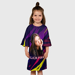 Платье клеш для девочки Ким Джису, цвет: 3D-принт — фото 2
