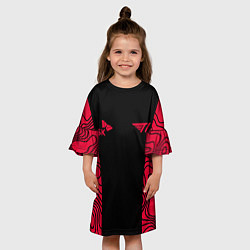 Платье клеш для девочки T1 форма red, цвет: 3D-принт — фото 2