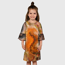 Платье клеш для девочки Orange mood, цвет: 3D-принт — фото 2