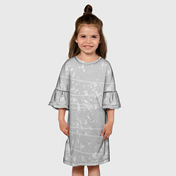 Платье клеш для девочки Абстракция светло-серый, цвет: 3D-принт — фото 2