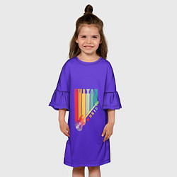 Платье клеш для девочки Абстрактная электрогитара из полигонов, цвет: 3D-принт — фото 2