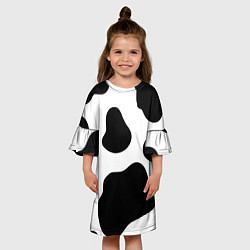 Платье клеш для девочки Принт - пятна коровы, цвет: 3D-принт — фото 2