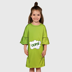 Платье клеш для девочки Oops на градиенте зеленом, цвет: 3D-принт — фото 2