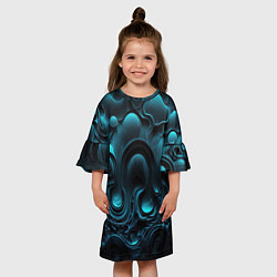 Платье клеш для девочки Космическая текстура, цвет: 3D-принт — фото 2